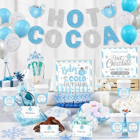 Hot Chocolate Bar Kit Hot Cocoa Bar Banner Baby It's Cold Outside