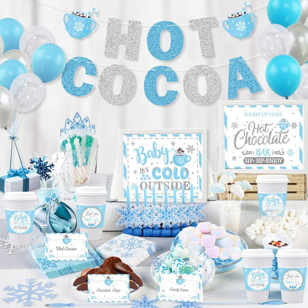 Hot Chocolate Bar Kit Hot Cocoa Bar Banner Baby It's Cold Outside
