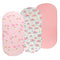 Onacosht Bassinet Sheets Set, 3 Pack for Baby Girl, Soft Jersey Knitted Fitted Sheets, Pink Floral