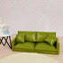 Minamzee 1:12 Dollhouse Leather Couch, Miniature Modern Double Sofa with Pillows, Dollhouse Luxury Couch Furniture