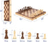 Lingle 15 Inch Travel Wooden Folding Chess Set w/ 3 Inch Kh Chess Pieces- Walnut & Maple Inlay Board Games