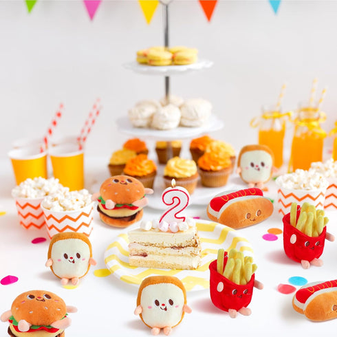 10 Backpack Aoriher Pcs Food Plush Toy Food Stuffed Animals Soft Simulation Hamburger Hot Dog French Fries Chicken