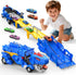 TIAONIAO Dinosaur Storage Truck Toy Swallowing Metal Car Transform into Stomping with Eject