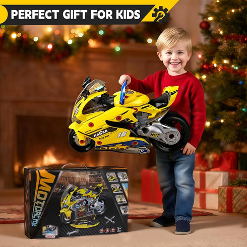 JoySpark Toys Set 3-5, 3 4 5 6 7 Take Apart Motorcycle Toys Kids Mechanic Repair for Toddlers Interactive Toy Engine