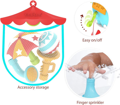 Set 3 18 Yookidoo Baby Bath Elephant Sprayer Toy -EleFountain Sprinkler Water Show - Features Spouts w/ Different Spray