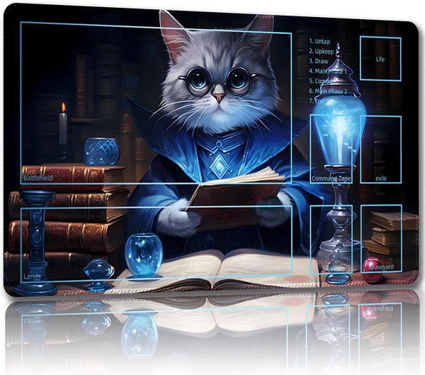 Playmat for MTG - Game Mat 24 x 14 inches with Free Storage Bags, TCG and Board Game Mat for Cards