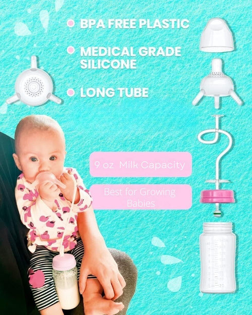 2 8oz 6m-2y TidyFriend Pk Baby Bottle Anti Colic with Straw Built In Nipple Valve & Base Vent Hole for Gas Reduction
