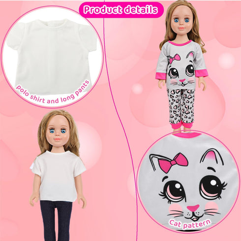 18-Inch 5 Sets 2 (8 Set 3-10 MSYO Doll Clothes & Accessories Kit: Pre-Styled Outfit + Pairs of Shoes Styles Available)