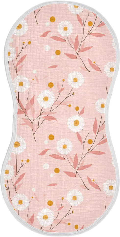 decor gift Cotton Burp Towels for Baby Soft Touch White Sunflower Pink Baby wash