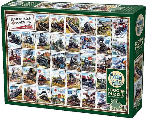 Cobble Hill 1000 Piece Puzzle - Railroads of America - Sample Poster Included