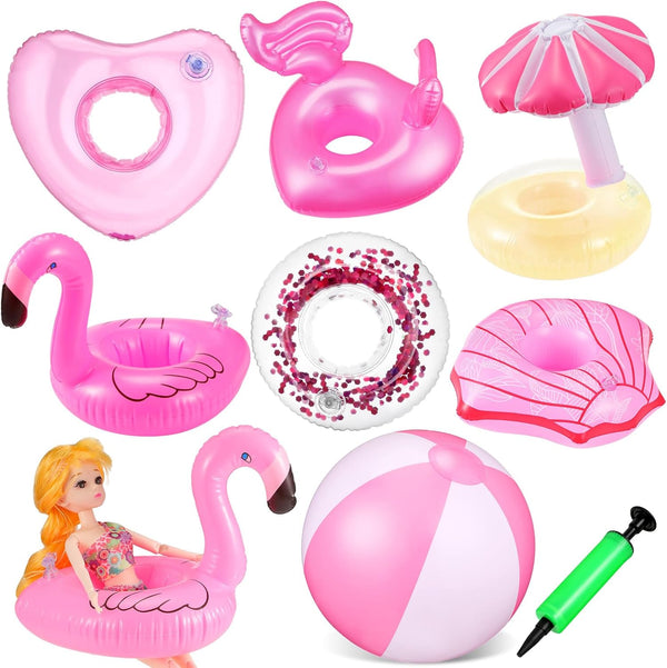 CHENGU 6 Pcs Pool Floaties for Girl Dolls - Swim Accessories Set for 11.5" Dolls