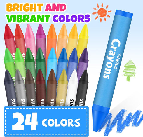24 1-3.Washable,Non-Toxic 4-8.Easy Colors Jumbo Crayons for Toddlers Crayon for Toddlers Ages to Hold and Unbreakable