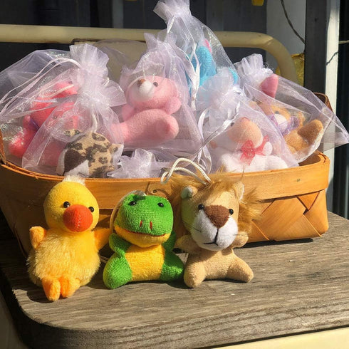 LMAZEPMQ Set,Cute (24pcs) Mini Plush Animal Toy Animals Keychain Decoration for Kids,Goodie Bag Fillers, Basket