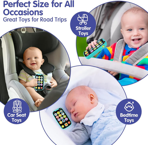 Toys for 1 Year Old Boy, 15 Functions Baby Toy Phone for 1+ Year Old, Baby Toys 12-18 Months, Cyan