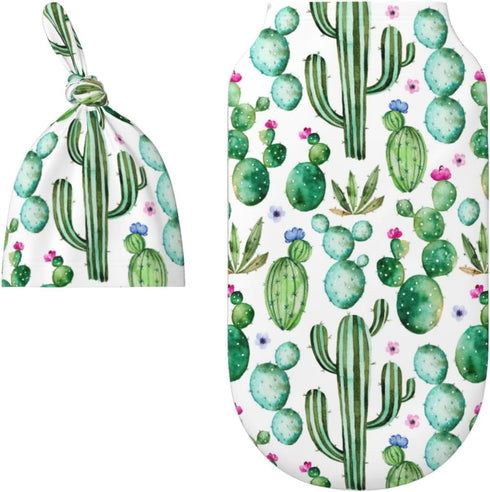 Cactus Swaddle Blankets, Newborn Receiving Blanket, Soft Sleeping Sack for Baby Girls and Boys