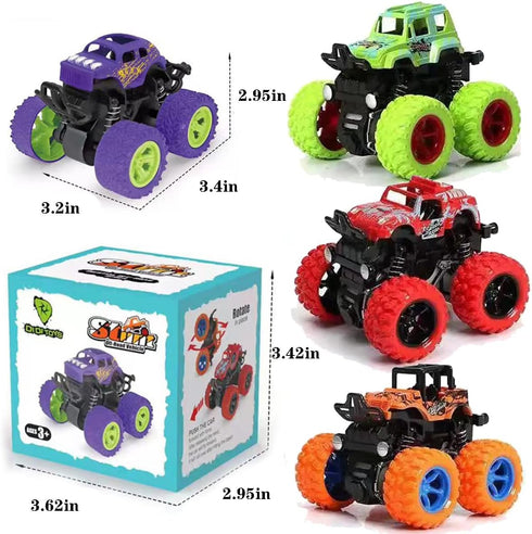 Monster Truck Toys - Friction Powered Push and Go Vehicles for Kids, Inertia Vehicle, Great Birthday Party Gift