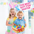 12 Prefilled Easter Eggs with Pull-Back Engineering Car Toys, Pcs Colorful Surprise Eggs with Construction Truck Gifts