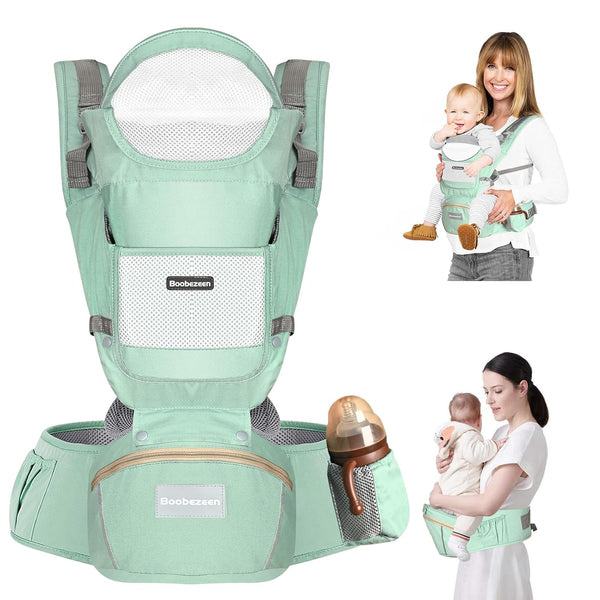 Baby Carrier with Hip Seat, Ergonomic M Position 6-in-1 Baby Carrier Newborns
