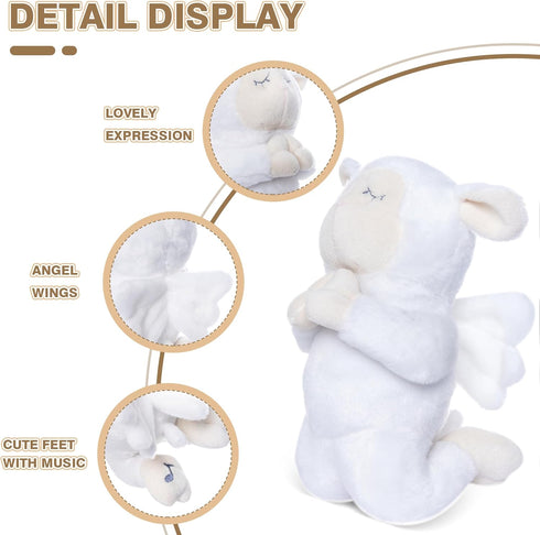 My OLi 7" Plush Prayer Lamb, Plays Jesus Loves Me, Soft Toy Stuffed Animal Bedtime Gift for Baby Kids