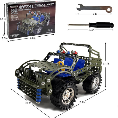 283 Sets 8-12, 8-10, 14 15 16 Metal Model Car Kits - Pcs Erector for Boys Age Building Toys, STEM Kits for Kids Age