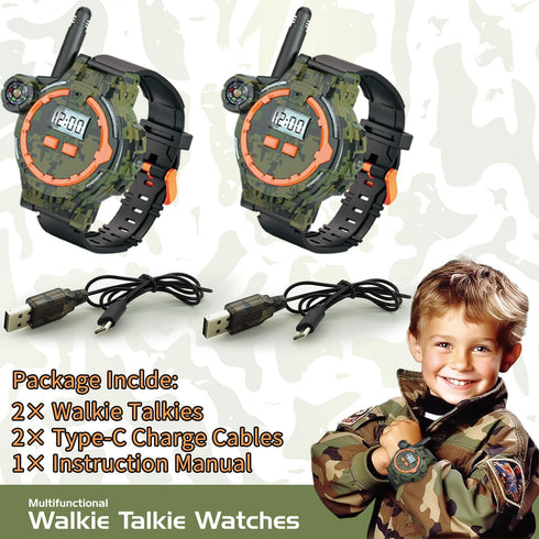 Rechargeable Walkie Talkie for Kids, Two-Way Radio with Flashlight for Outdoor Game Gifts for Boys and Girls Age 4-12