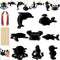 64 Pcs Sea Theme DIY Scratch Cards Set, Birthday Party Supplies Favor, Rainbow Color Scratch Art with Wooden Styluses