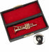 Dselvgvu Miniature Trumpet with Stand and Case, Dollhouse Model Musical Instrument Christmas Ornament (2.36"x0.79")