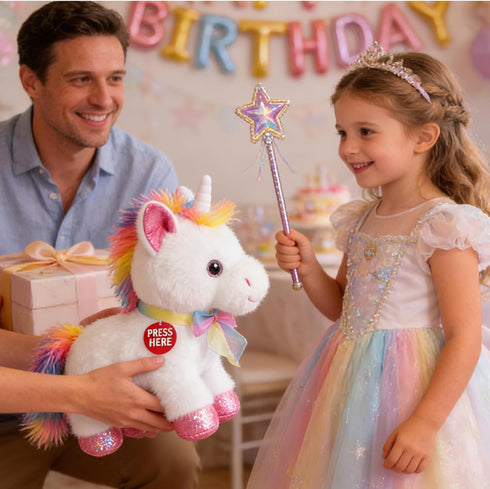 Singing Dancing Unicorn Stuffed Animal, Music Rocking Unicorn Plush Toys Interactive Toys for Kids,Holiday Party