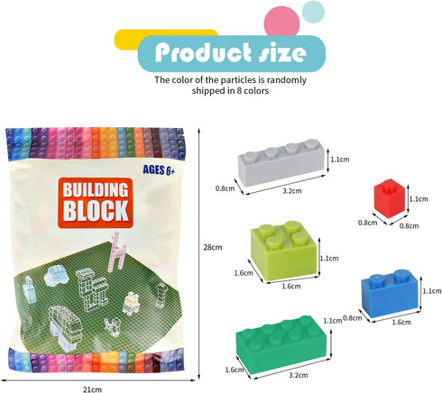 Classic Bulk Building Bricks - 1.1cm Higher Compatible with Lego Baseplate, Kids Creative Set in Random Color