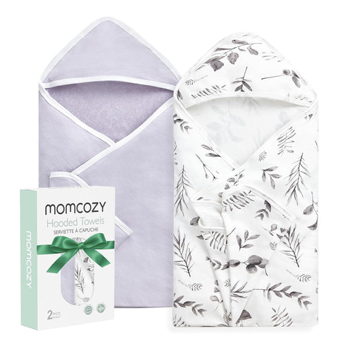 Momcozy Hooded Baby Towel, 2 Pack and Cotton Bath Towel with Hooded,