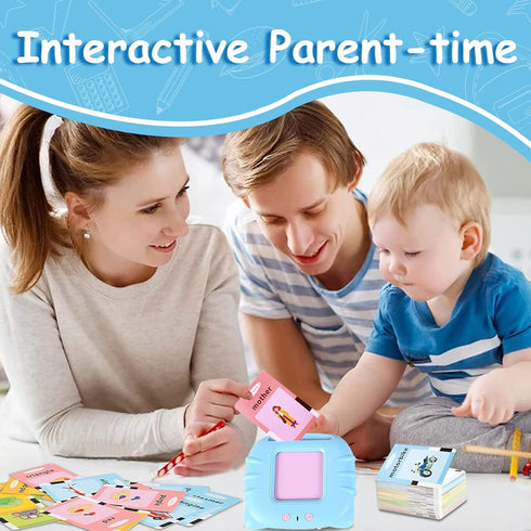 Talking Flash Cards Educational Toys, Montessori Learning Toys for Toddlers Age 2-6, Flash Cards for Kids (Blue)
