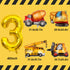 Tagberoy 3 40Inch 3 3rd Construction Birthday Party Supplies Year Old, Large Construction Balloons Gold Number Balloon