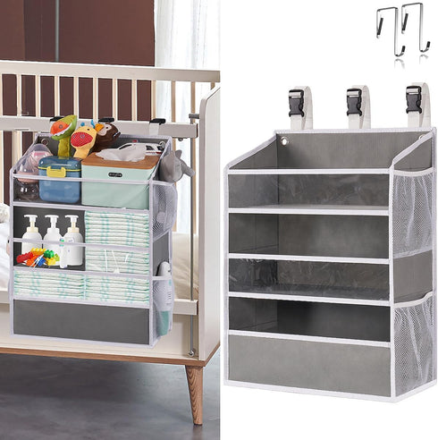 WishJazz XL Hanging Diaper Caddy Organizer for Changing Table, Crib, Playard, Wall