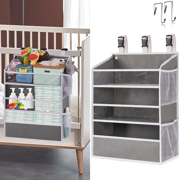 WishJazz XL Hanging Diaper Caddy Organizer for Changing Table, Crib, Playard, Wall
