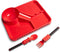Dinneractive 3PC Dining Set for Kids - Red Firefighter Dinnerware - Fire Truck Utensils - Toddler Plates - Baby Dishes