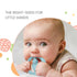 Lulyboo Silicone Baby Teething Ring, Soft Easy Grip Teether for Gums, 0-12 Months, Ivory
