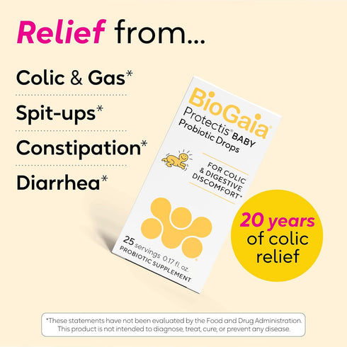 5mL BioGaia Protectis Baby Probiotic Drops | Baby Essentials for Colic & Gas Relief | Safe for Newborns | Ease Crying