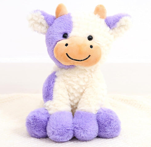 FAYUAKU 9" (9 Cow Stuffed Animals Plush Doll Kids Boys Girls Animal Purple Cow)