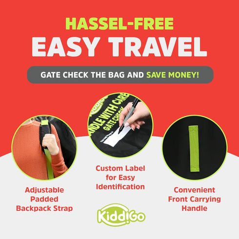 Umbrella Stroller Travel Bag for Airplane Gate Check, Water-Resistant with Handle Straps for Standard Stroller
