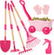 Kids Gardening Tools Outdoor Toys Set - Wheelbarrow Backyard Play Set for