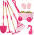 Kids Gardening Tools Outdoor Toys Set - Wheelbarrow Backyard Play Set for
