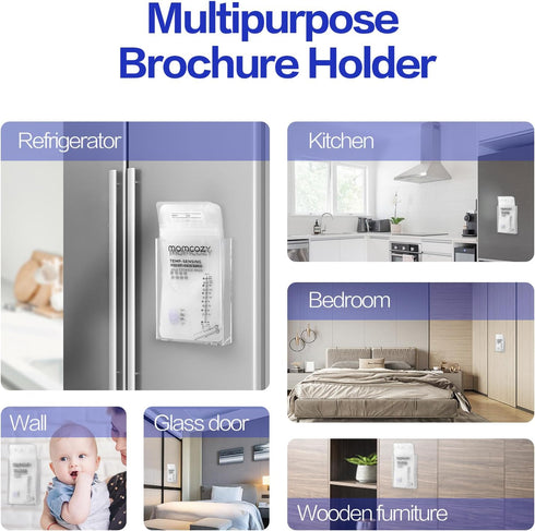 Space Saving 4" Wide Breastmilk Storage Bag Organizer for New Moms, Empty Container for Fridge, Holder with Mount