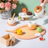 OMYbaby Set 19pcs Playset Playset 3Y+ Wooden Tea for Little Girls, Party With Teapot, Cups, Dessert Stand, Macaroons