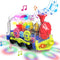 Kizeefun Light Up Train Toy for Toddlers: Educational Crawling Transparent Gear Car Toy with Cool Light and Music