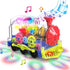 Kizeefun Light Up Train Toy for Toddlers: Educational Crawling Transparent Gear Car Toy with Cool Light and Music