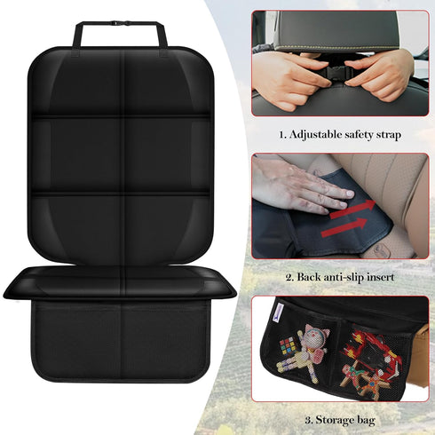600D Black-1pc) Meolsaek Car Seat Protector for Child Car Seat, Durable Fabric Waterproof Car Seat Cover with Thick Pad