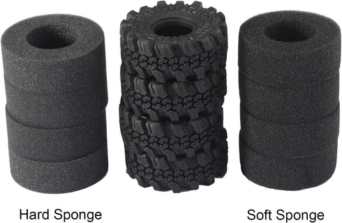 Super Soft Sticky 1.0 Wheel Tires, Mud Tires 60 * 25mm for 1/18 1/24 RC Crawler Axial SCX24 FMS FCX24 Enduro24 Bronco