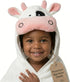 POCASOPA 35x35 Hooded Towel with Cute Cow Vaquita Design - Rayon Made from Bamboo - Premium Baby Gift - Ultra Soft