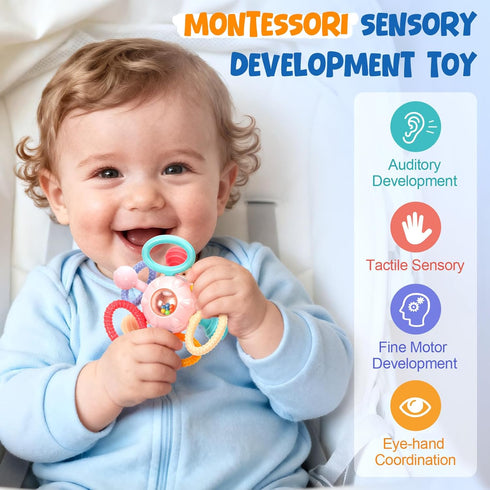 CAHILON 0-6 6-12 Easter Baby Teething Toys for Months, BPA Free Food Grade Silicone Teether, Infant Sensory Chew