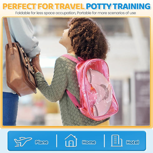 Orzbow Foldable Travel Potty Training Seat, Toddler Toilet Seat Attachment for Adult Toilets, Portable Potty